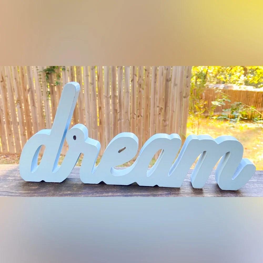 Wooden Cross and Dream Sign Home Farmhouse Decor Inspirational Religious EUC